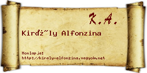 Király Alfonzina névjegykártya